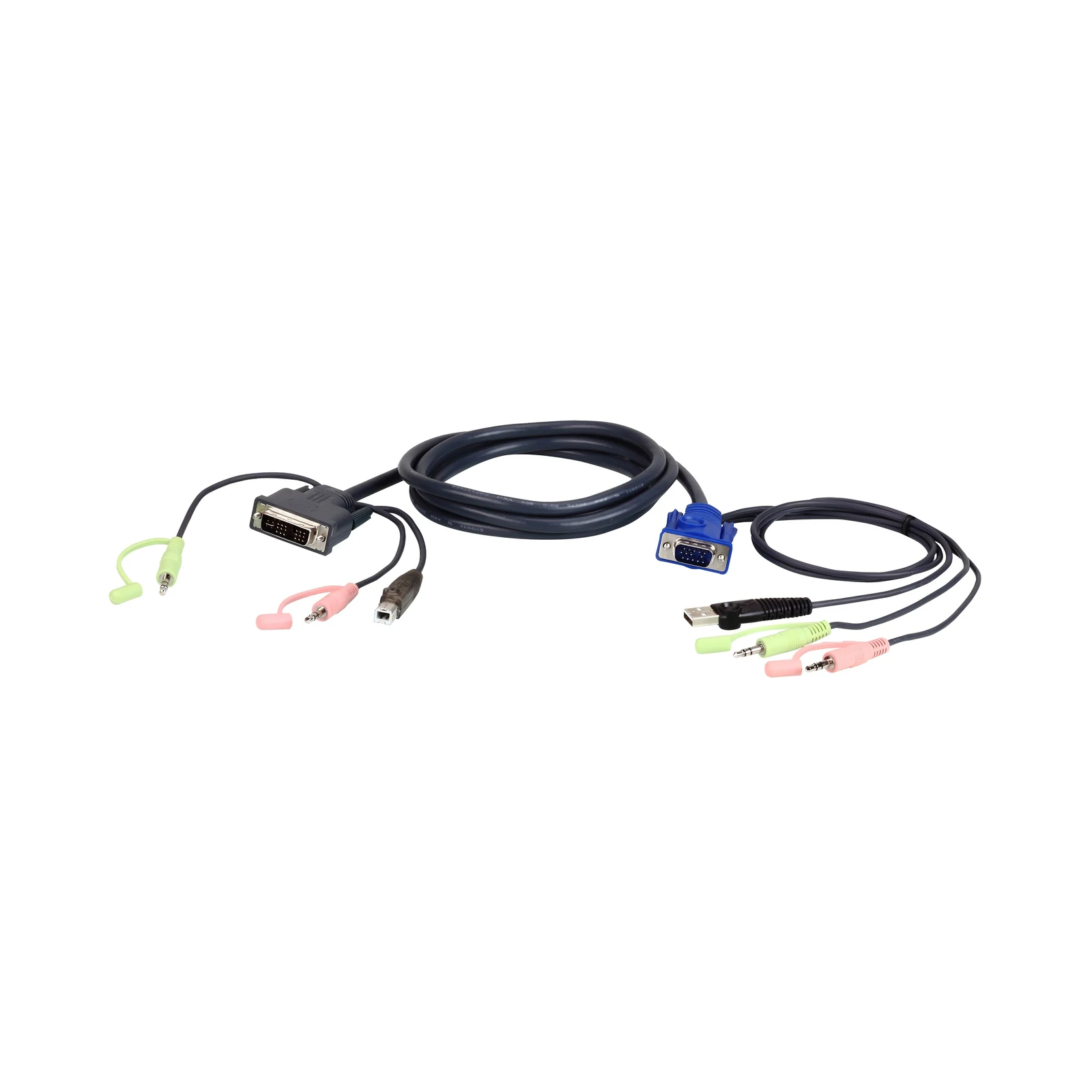 ATEN 2L-7DX3U 3M USB VGA to DVI-A KVM Cable with Audio
