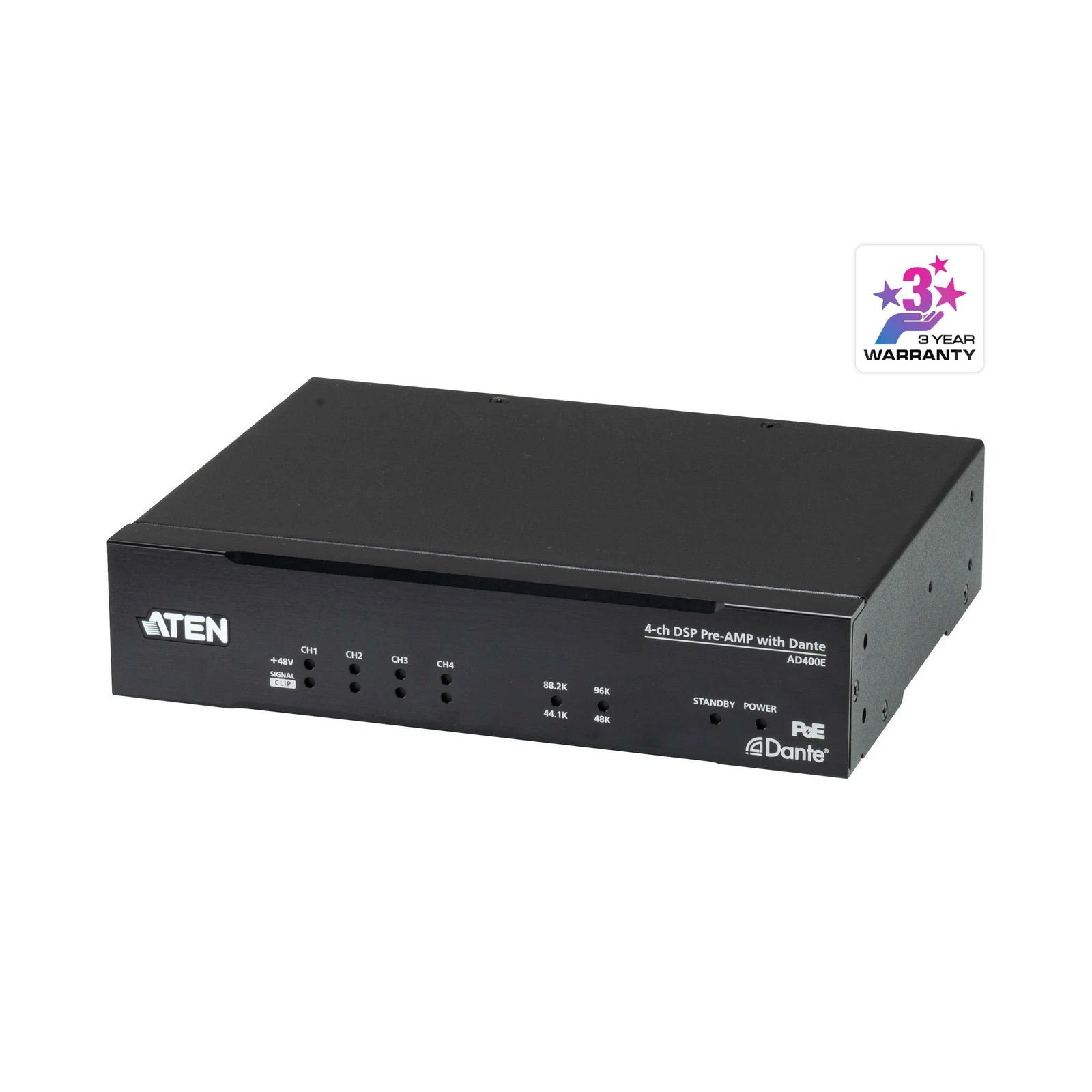 ATEN AD400E 4-ch Mic/Line Pre-AMP with DSP and Dante Output
