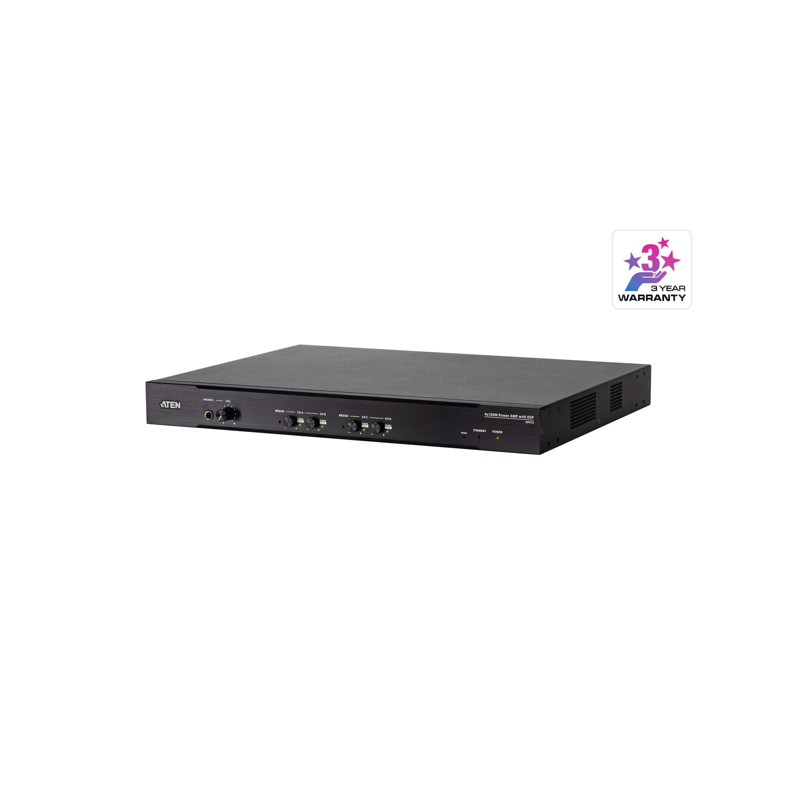 ATEN AP412 4 × 120W Power Amplifier with DSP