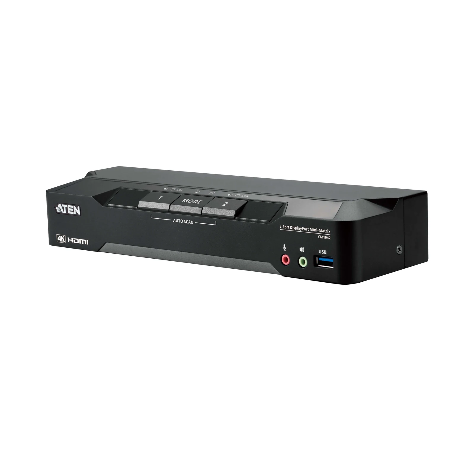 ATEN CM1942 2-Port 4K DisplayPort Dual Display Mini-Matrix Boundless KVM Switch