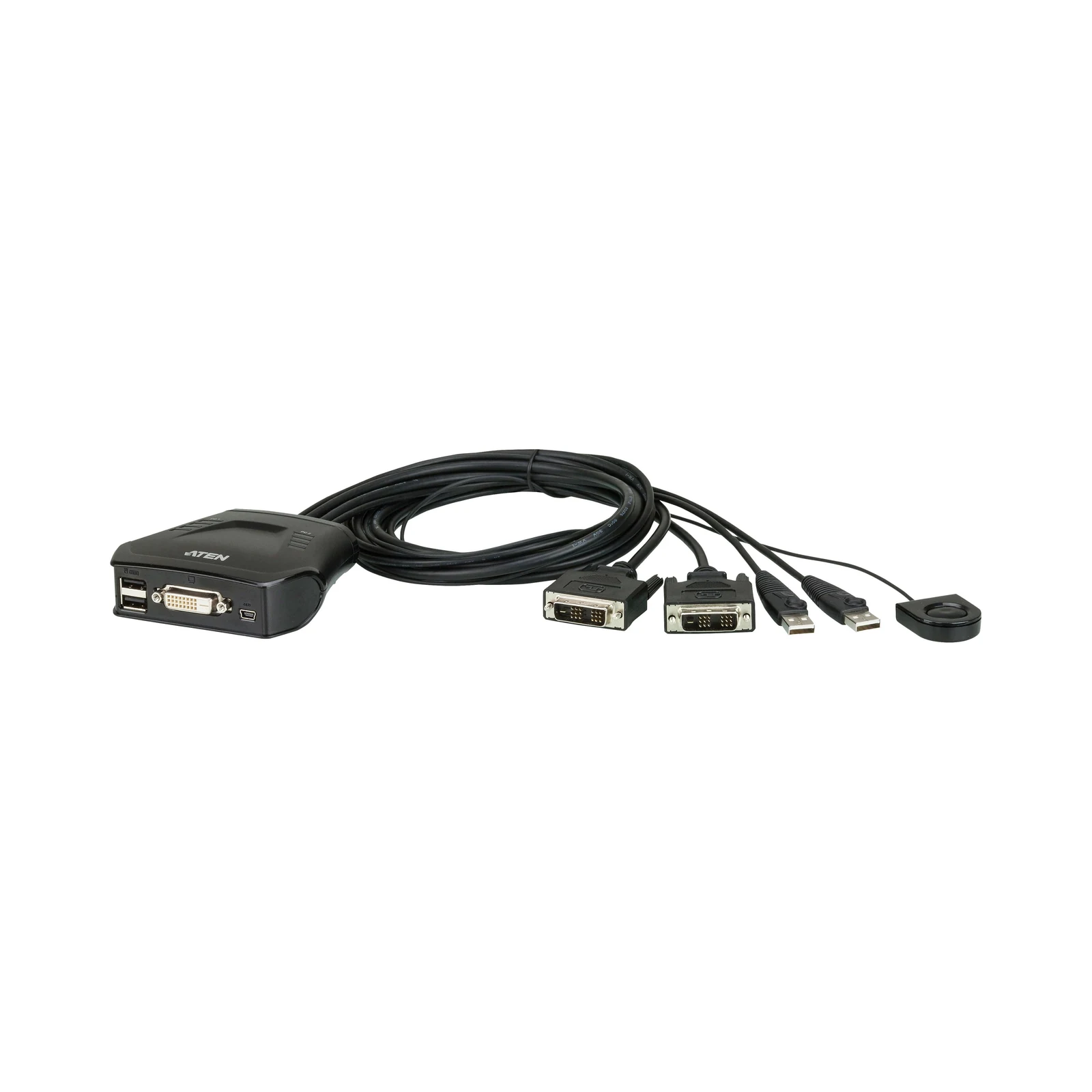ATEN CS22D 2-Port USB DVI Cable KVM Switch with Remote Port Selector