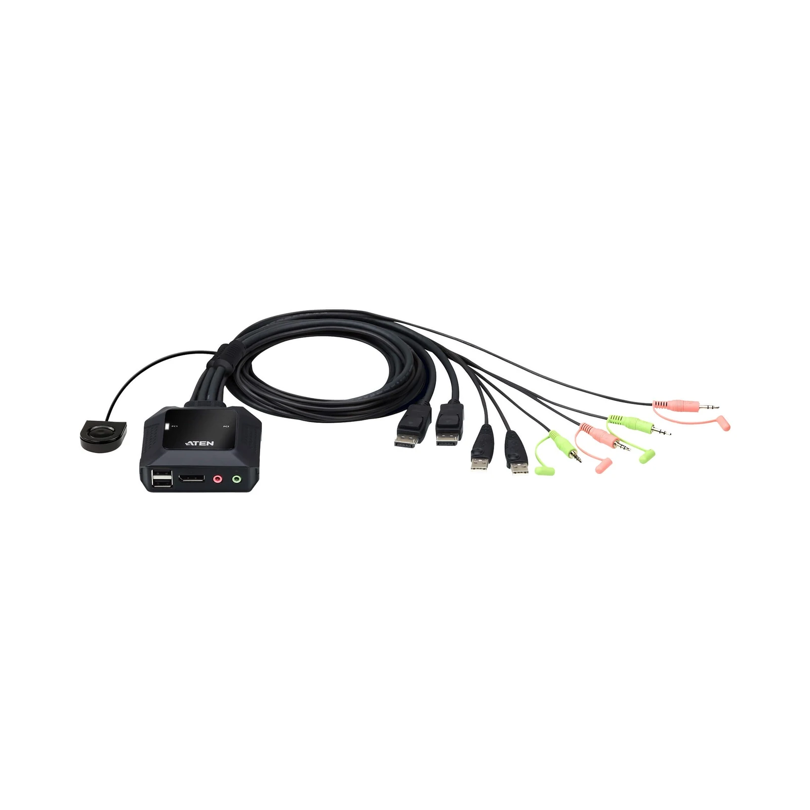 ATEN CS22DP 2-Port USB DisplayPort Cable KVM Switch with Remote Port Selector