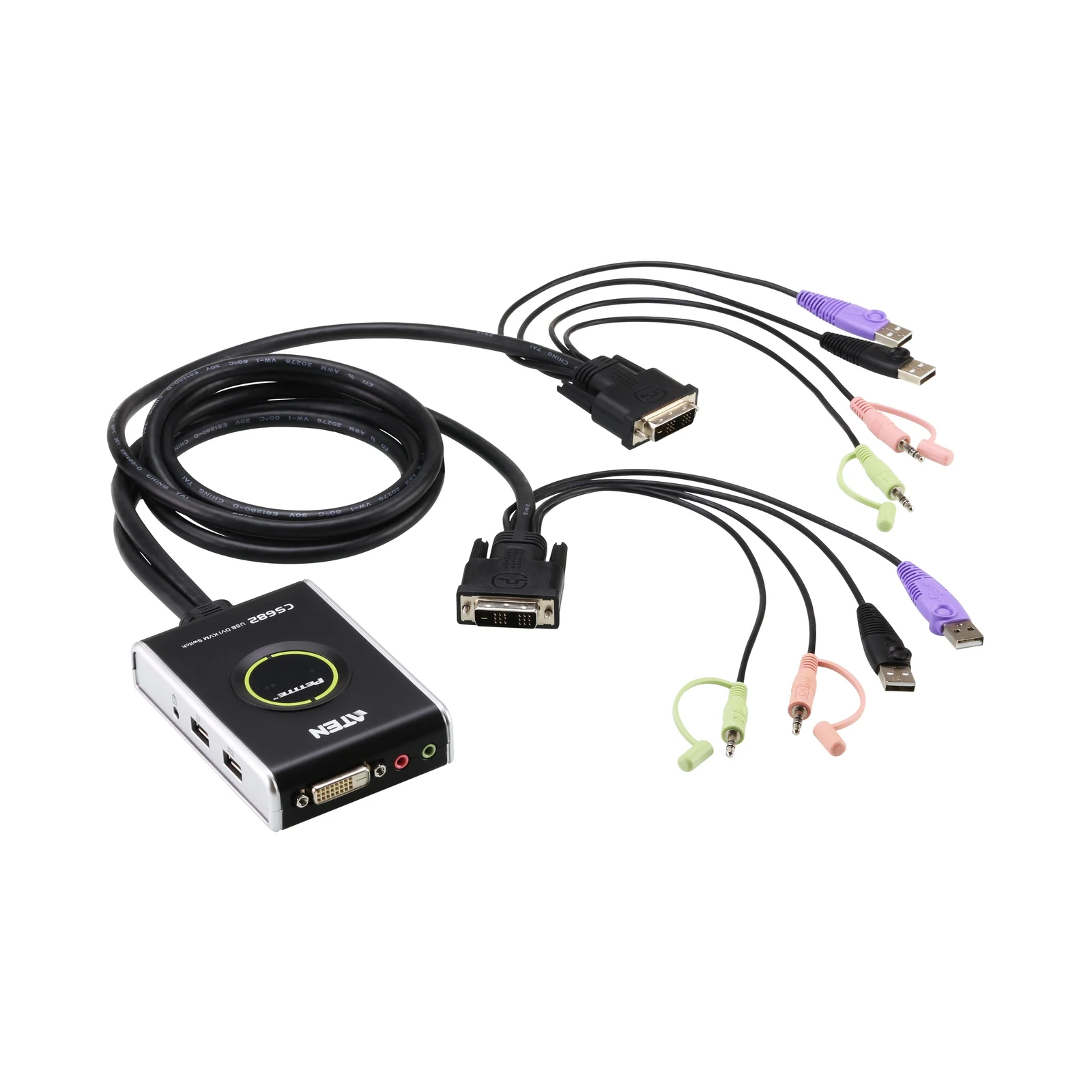 ATEN CS682 2-Port USB DVI/Audio Cable KVM Switch with Remote Port Selector