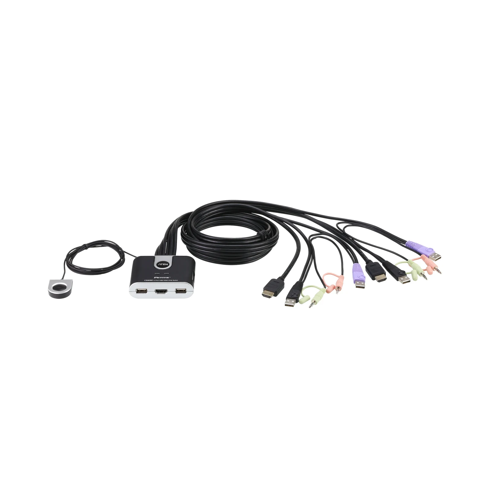 ATEN CS692 2-Port USB HDMI/Audio Cable KVM Switch with Remote Port Selector