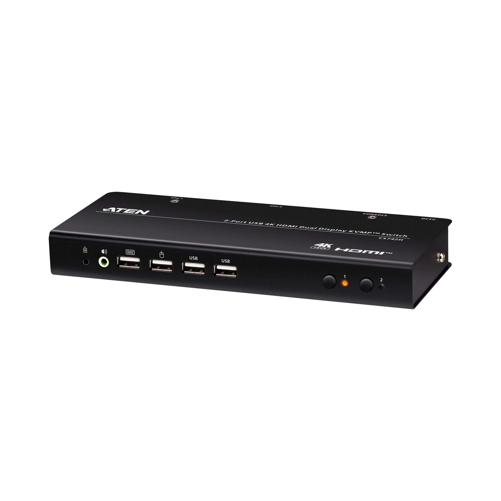 ATEN CS742H 2-Port USB 4K HDMI Dual-Display KVMP™ Switch (Cables included)