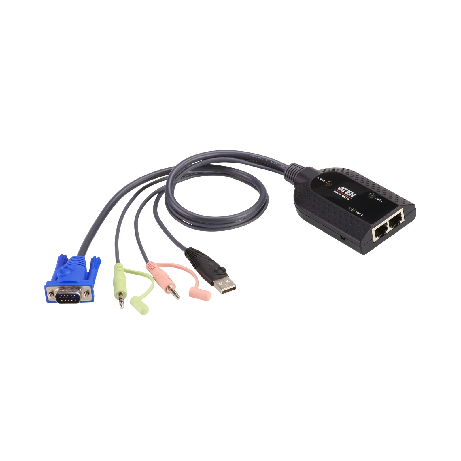 ATEN KA7178 USB VGA/Audio Virtual Media KVM Adapter with Dual Output