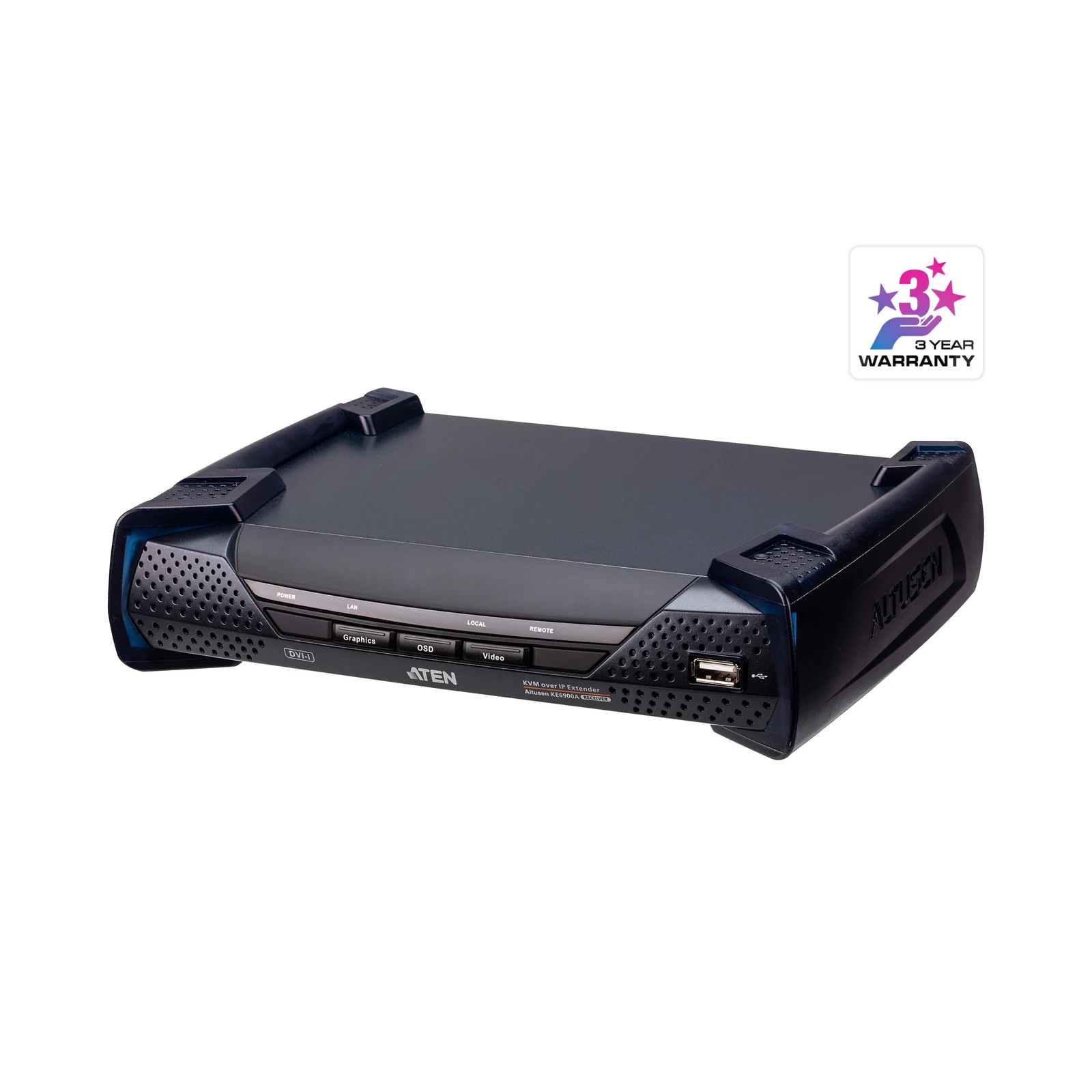 ATEN KE6900AR DVI-I Single Display KVM over IP Receiver – TAA