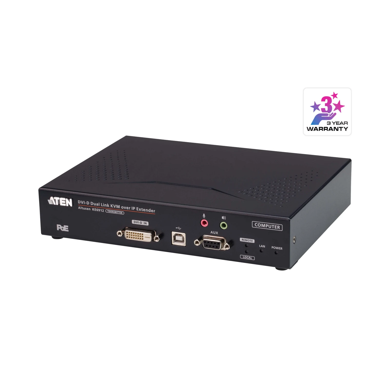 ATEN KE6912T 2K DVI-D Dual Link KVM over IP Transmitter with PoE – TAA