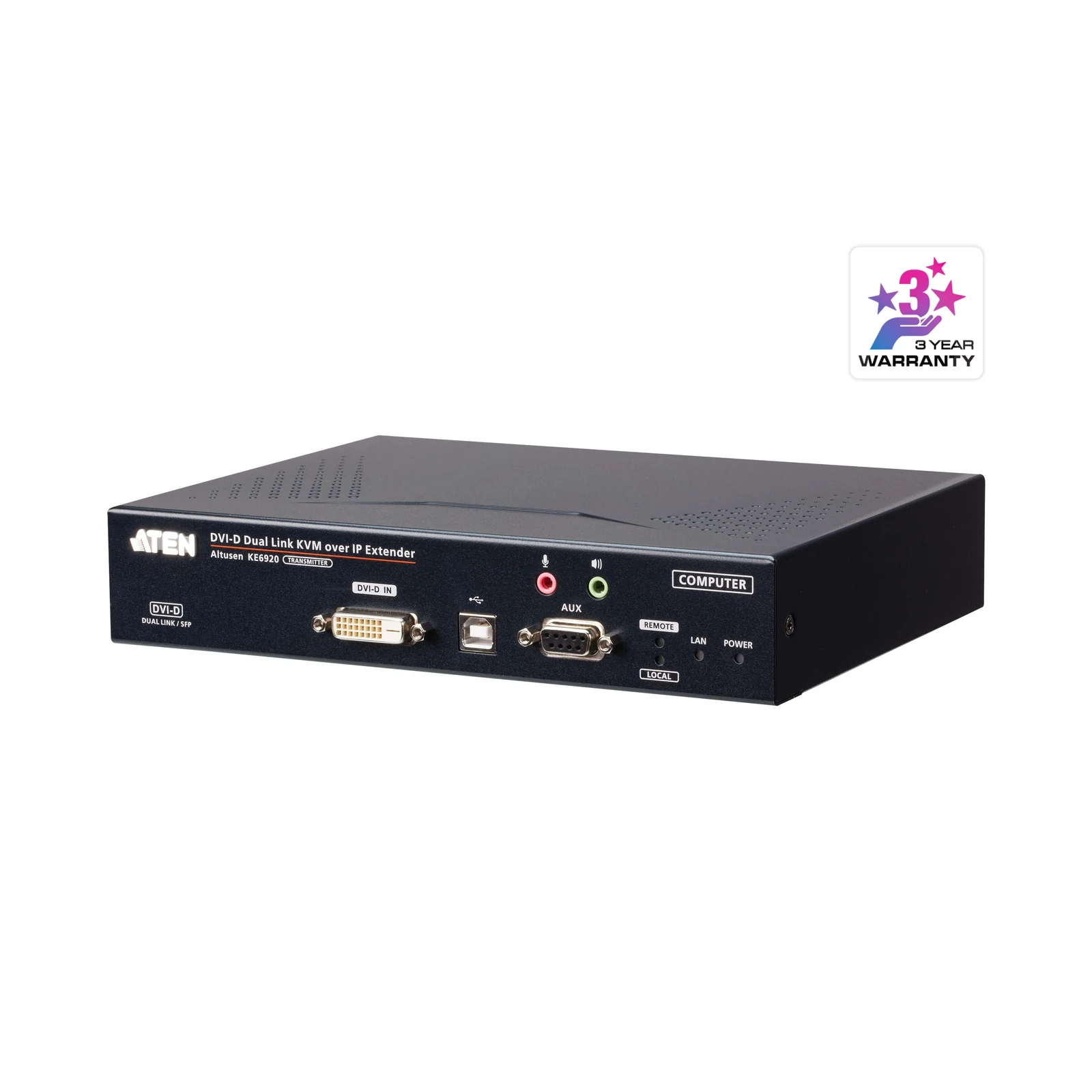 ATEN KE6920T 2K DVI-D Dual-Link KVM over IP Transmitter with Dual SFP – TAA