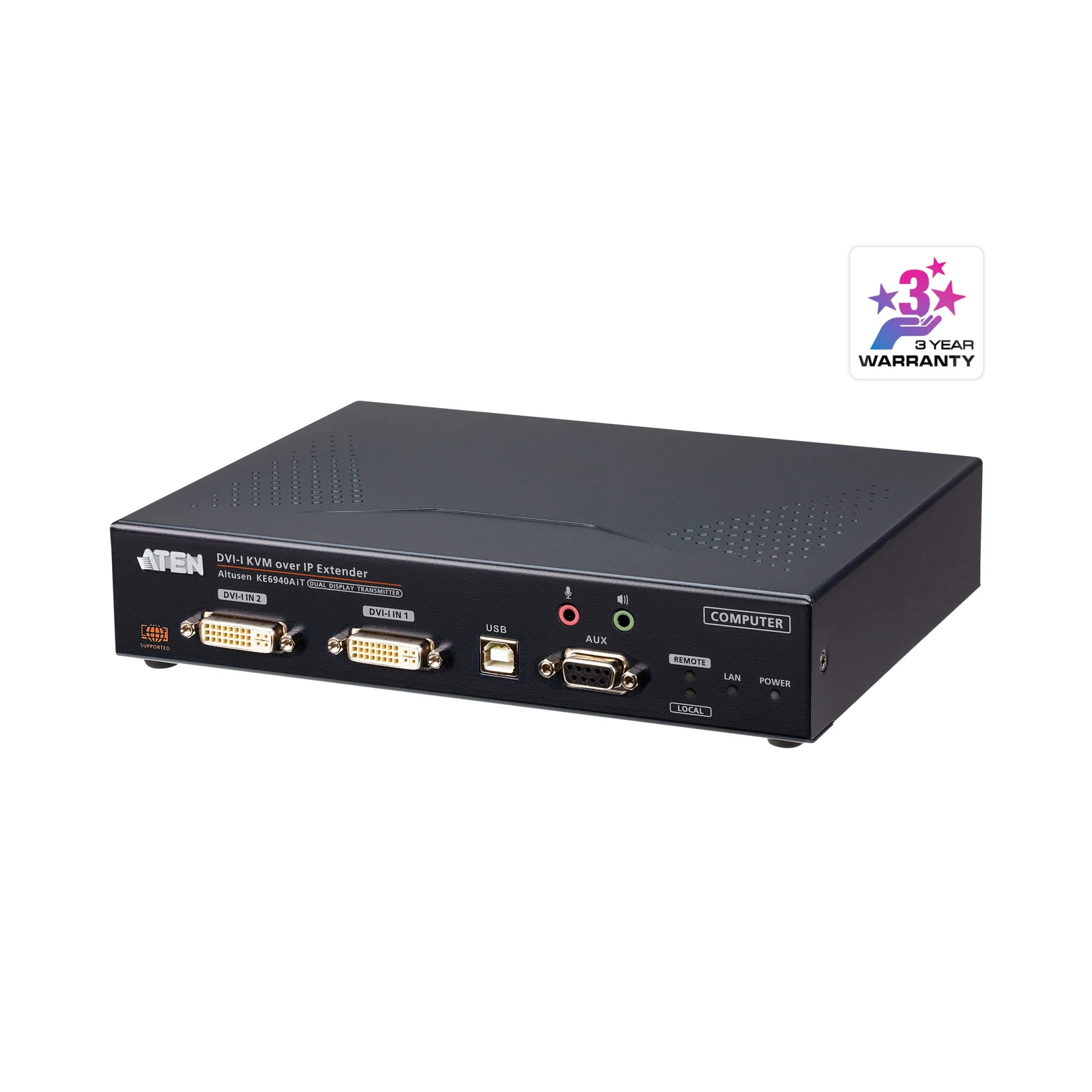ATEN KE6940AIT DVI-I Dual Display KVM over IP Transmitter with Internet Access – TAA