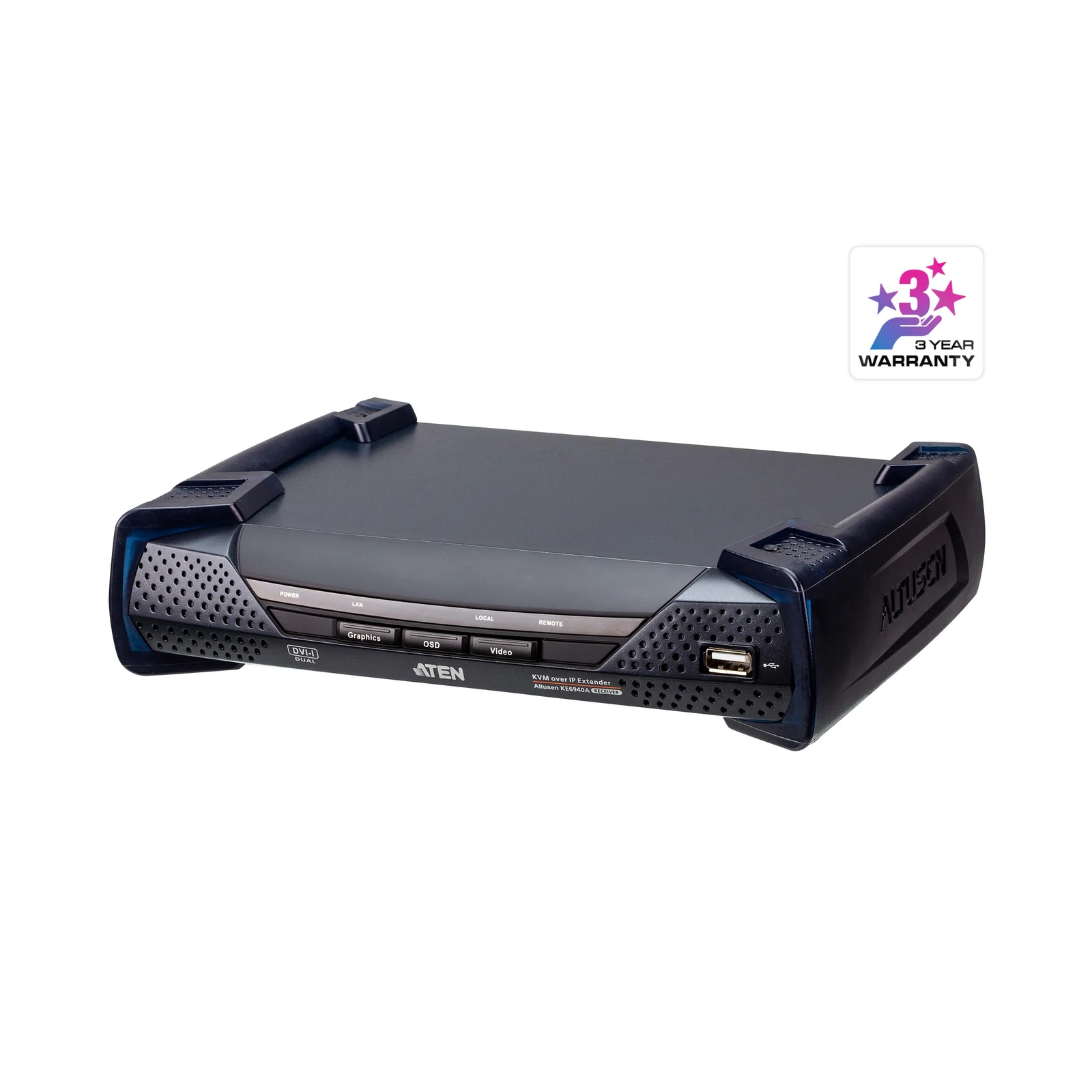 ATEN KE6940AR DVI-I Dual Display KVM over IP Receiver – TAA
