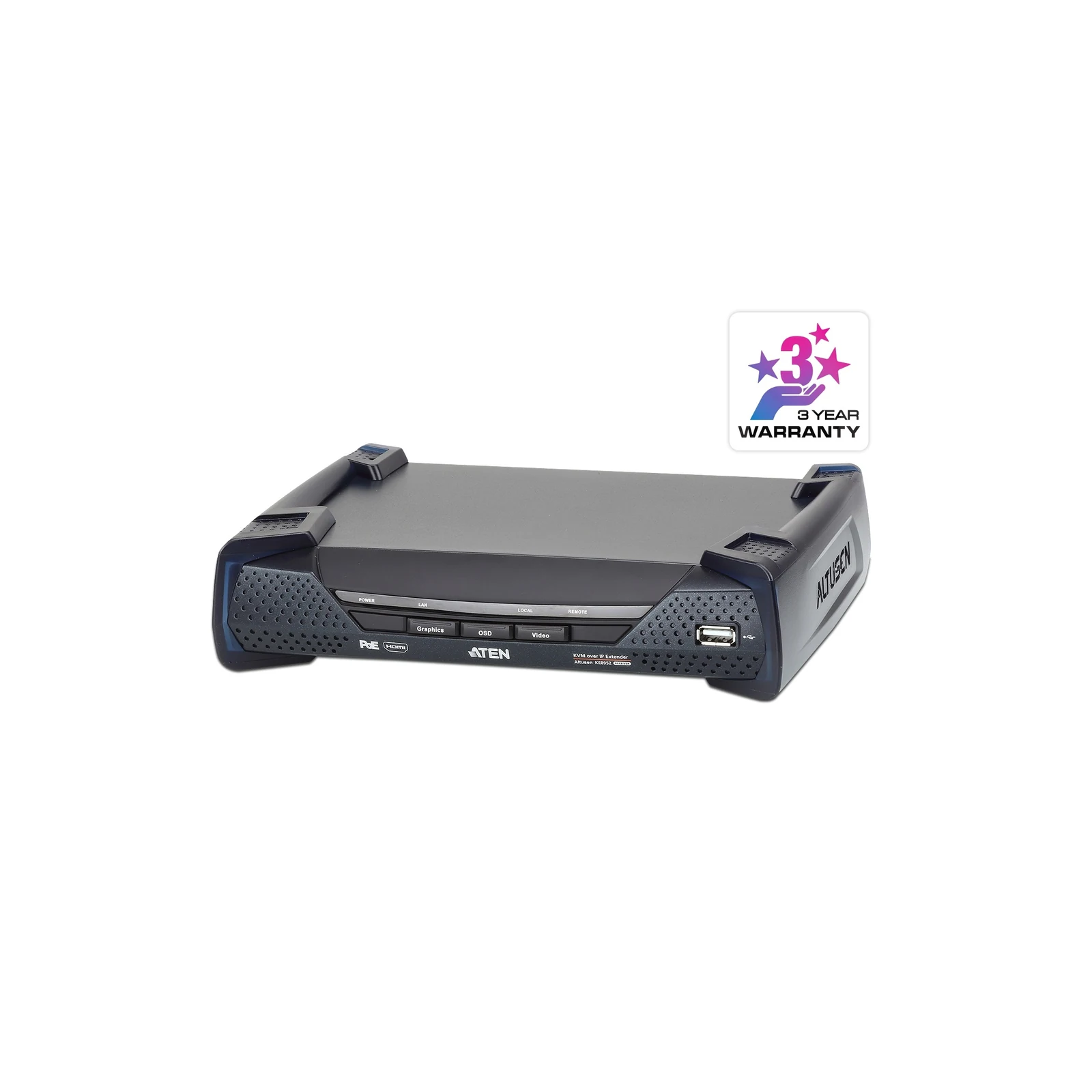 ATEN KE8952R 4K HDMI Single Display KVM over IP Receiver with PoE – TAA