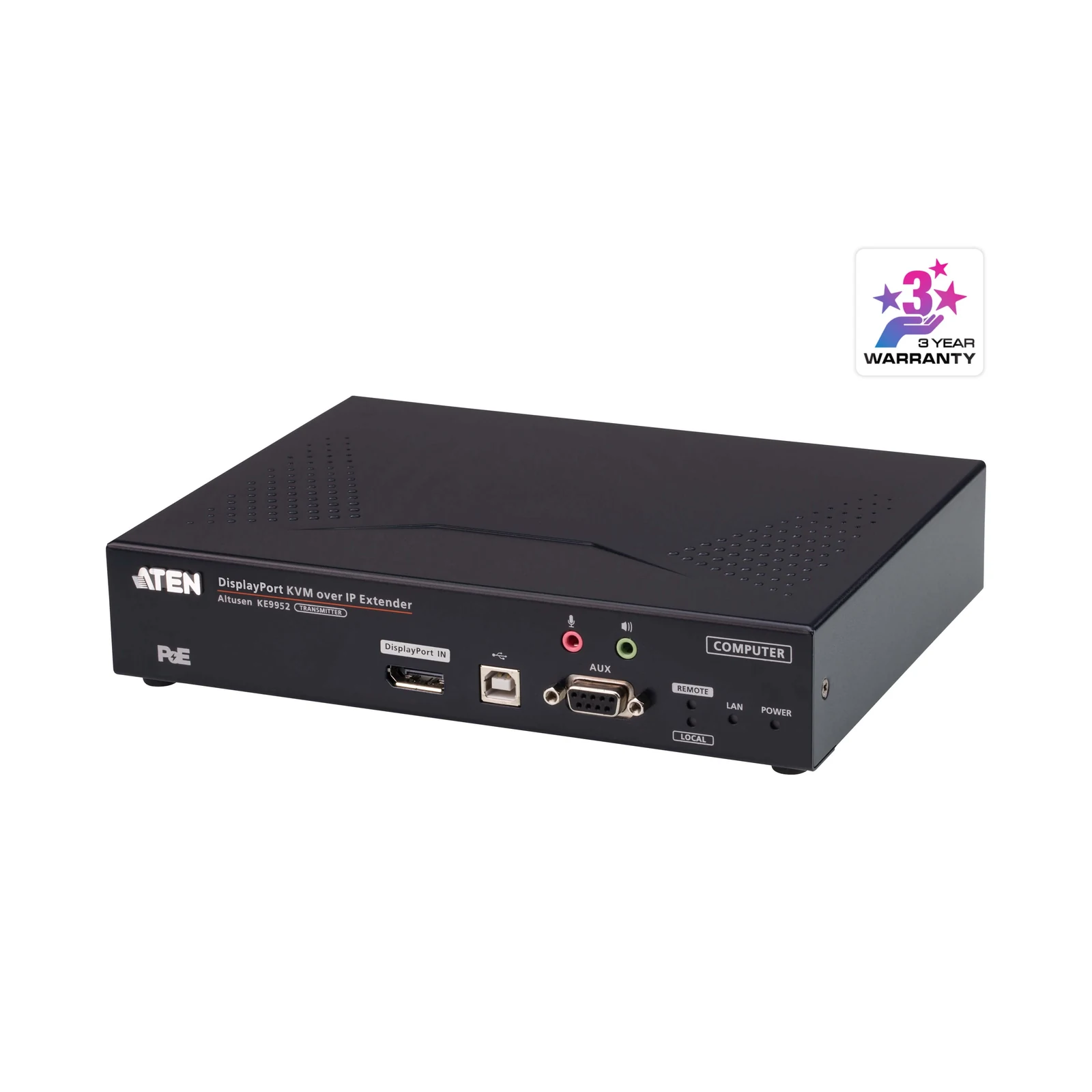 ATEN KE9952T 4K DisplayPort Single Display KVM over IP Transmitter with PoE – TAA