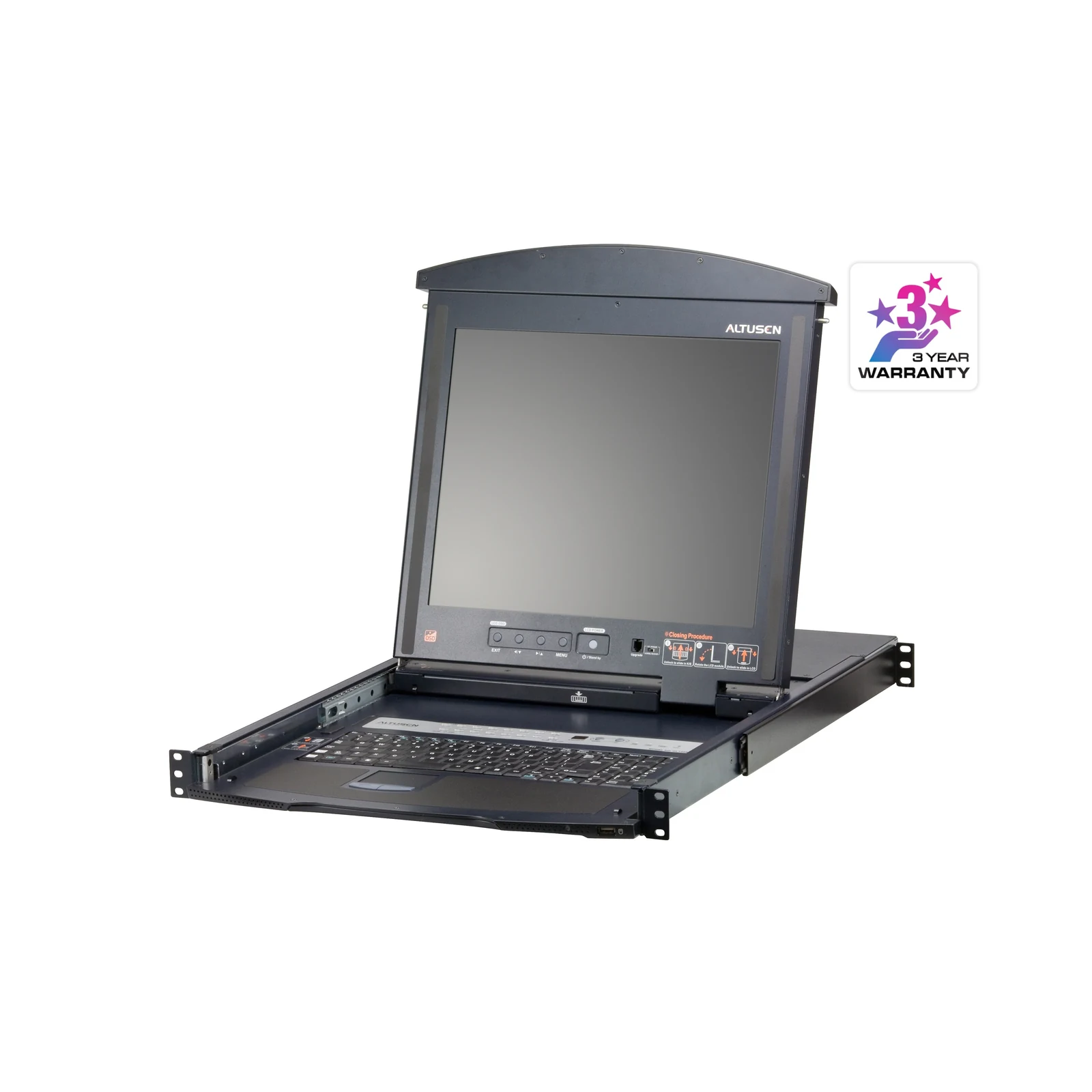 ATEN KL1516A 16-Port Multi-Interface Cat 5 Dual Rail LCD KVM Switch – TAA
