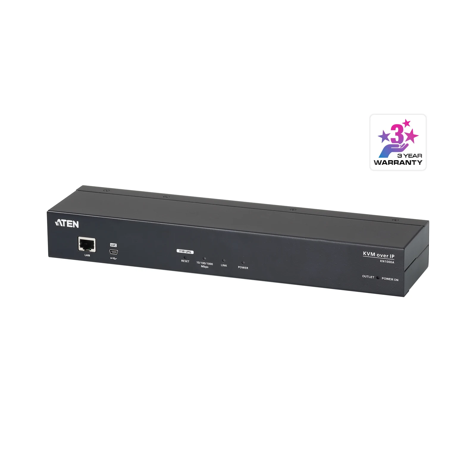 ATEN KN1000A 1-Local / Remote Share Access Single Port VGA KVM over IP Switch with Single Outlet Switched PDU (1920 x 1200) – TAA