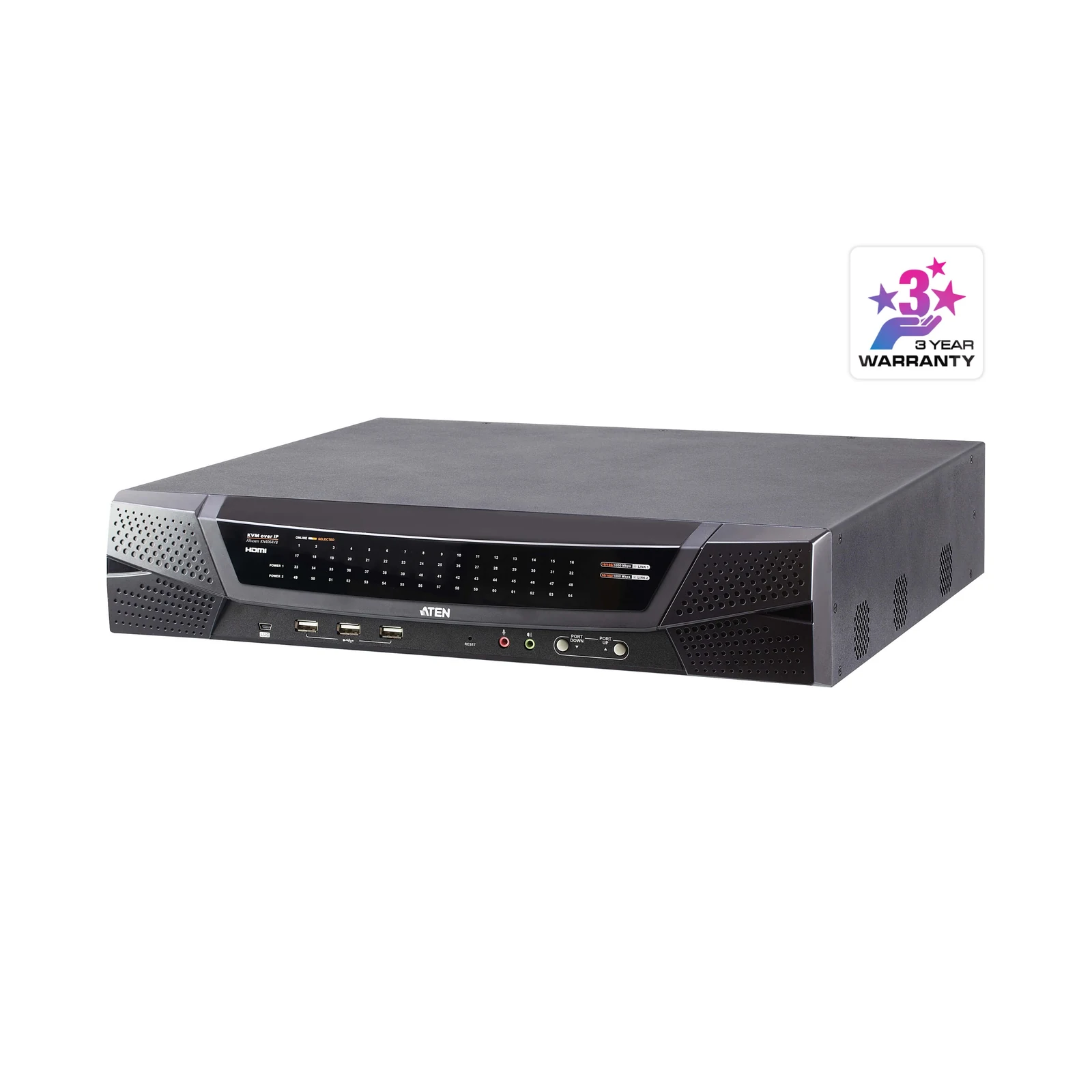 ATEN KN4064VB 1-Local/4-Remote Shared Access 64-Port Multi-Interface Cat 5 KVM over IP Switch – TAA