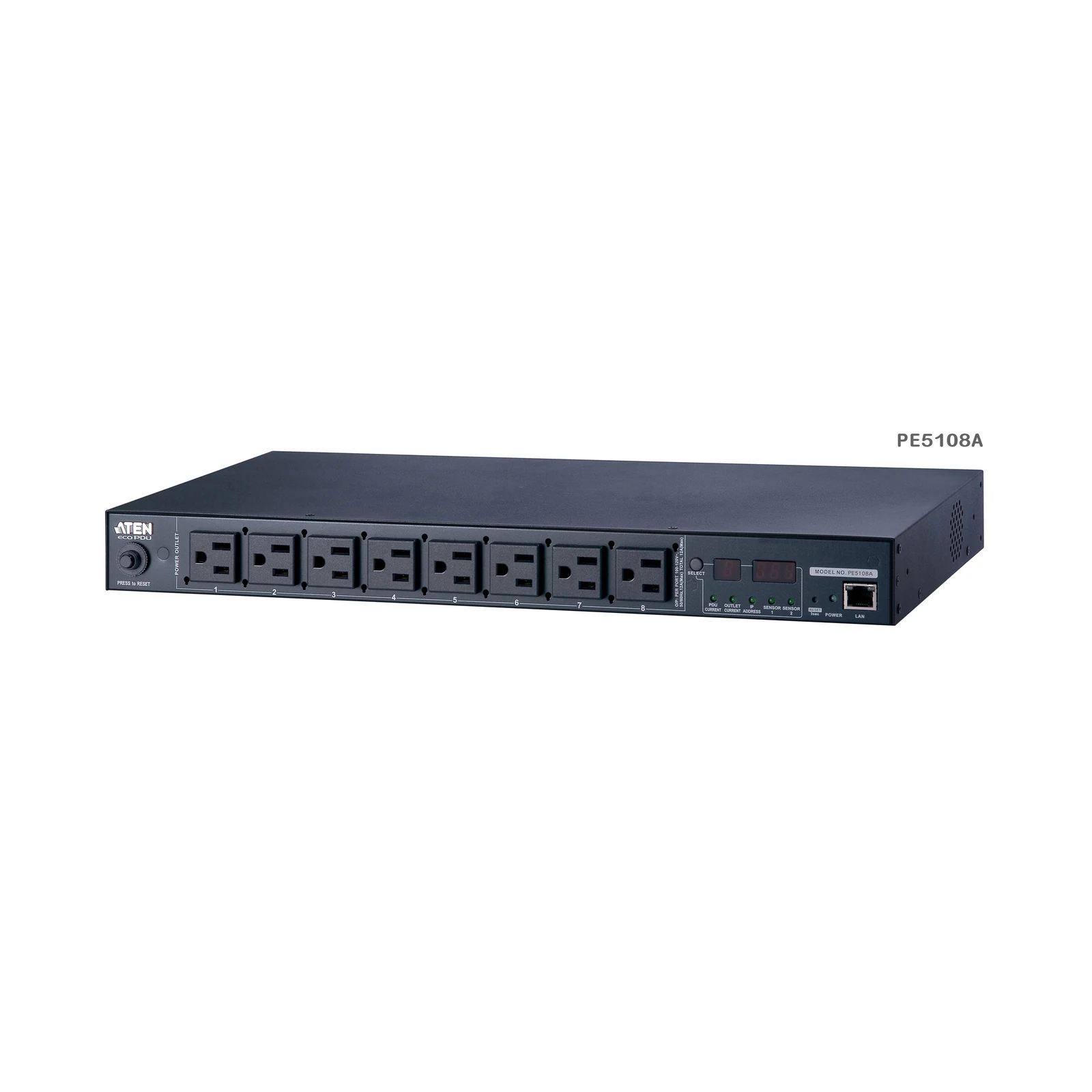 ATEN PE5108 15A/10A 8-Outlet 1U Metered eco PDU
