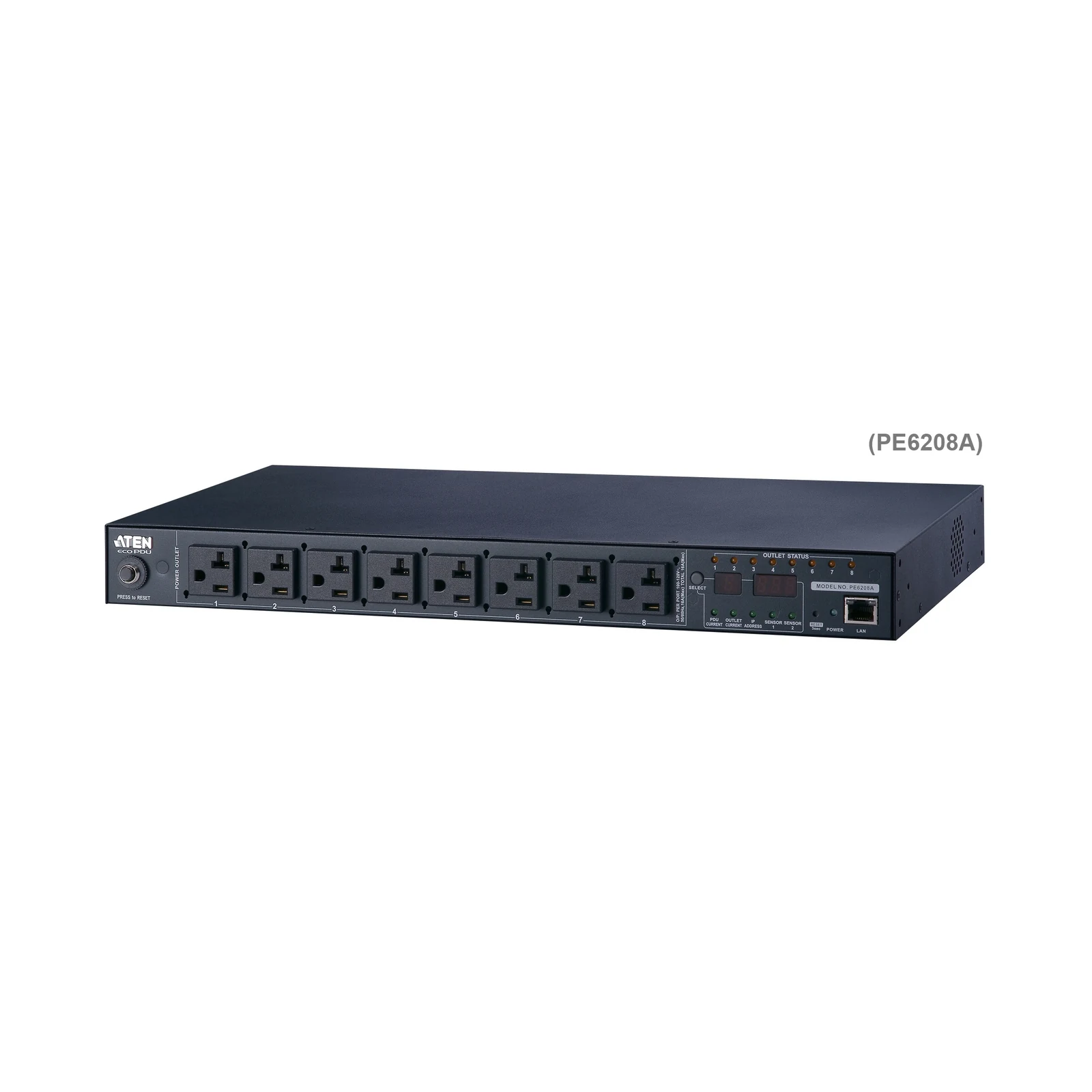 ATEN PE6208 20A/16A 8-Outlet 1U Metered & Switched eco PDU