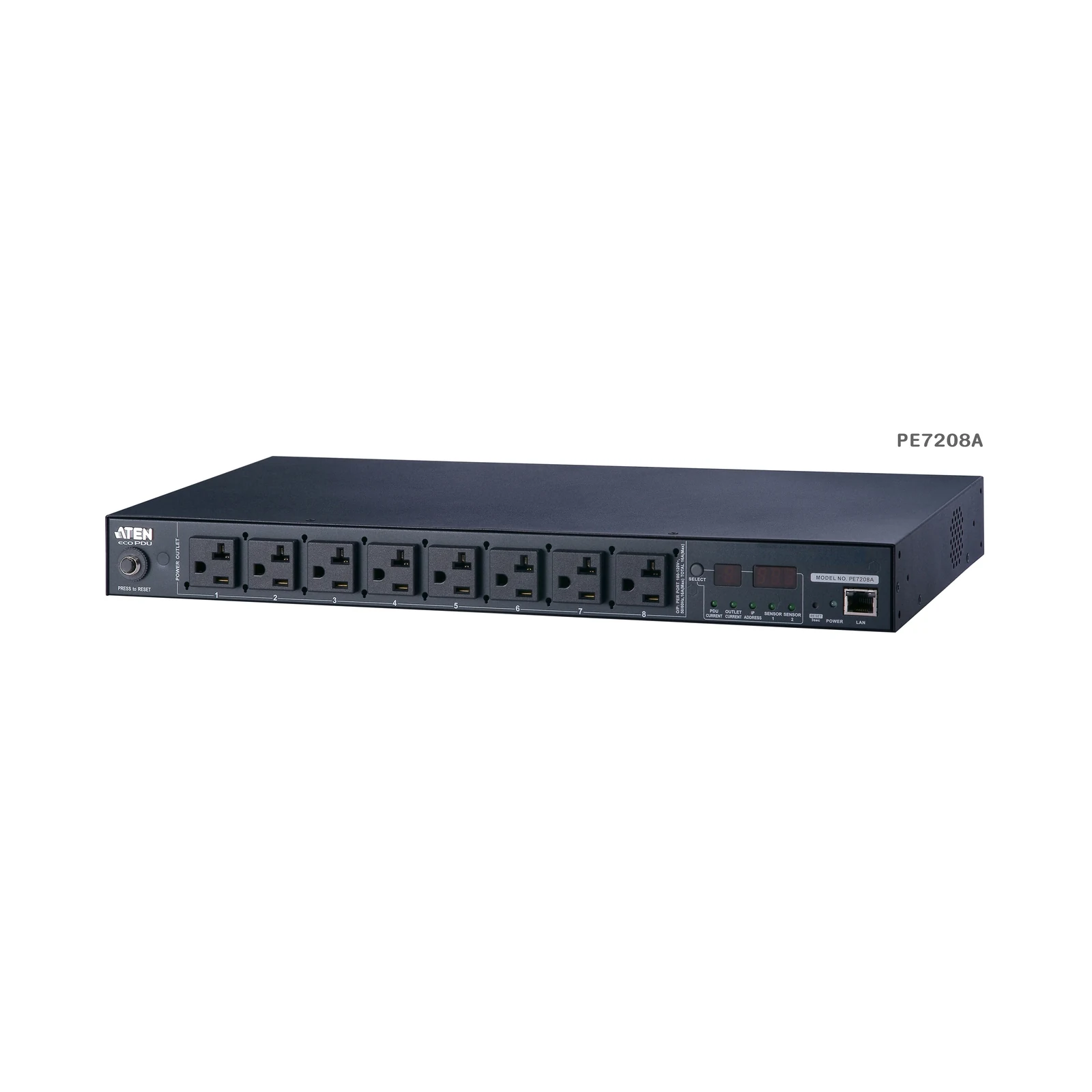 ATEN PE7208 20A/16A 8-Outlet 1U Outlet-Metered eco PDU