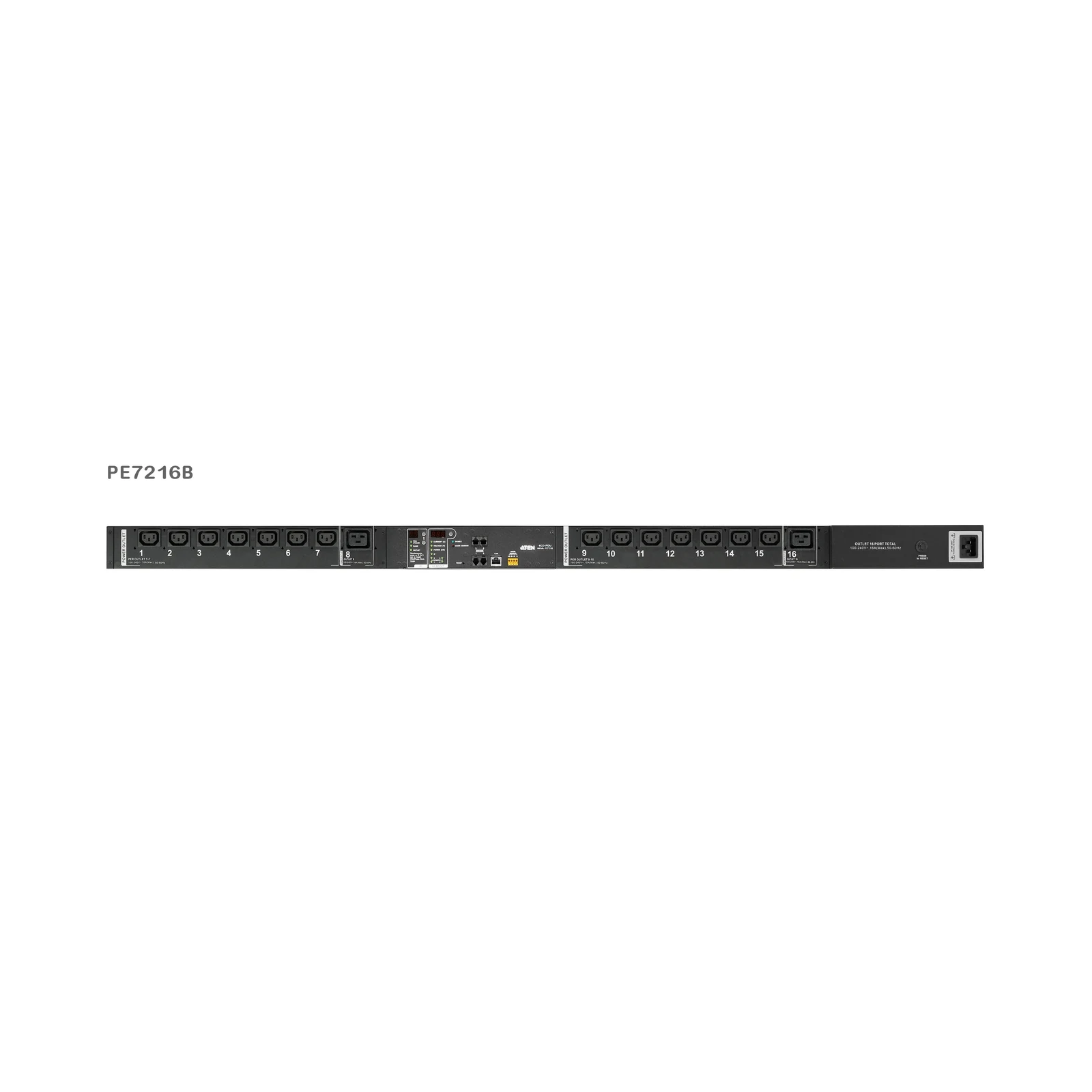 ATEN PE7216 20A/16A 16-Outlet Outlet-Metered eco PDU