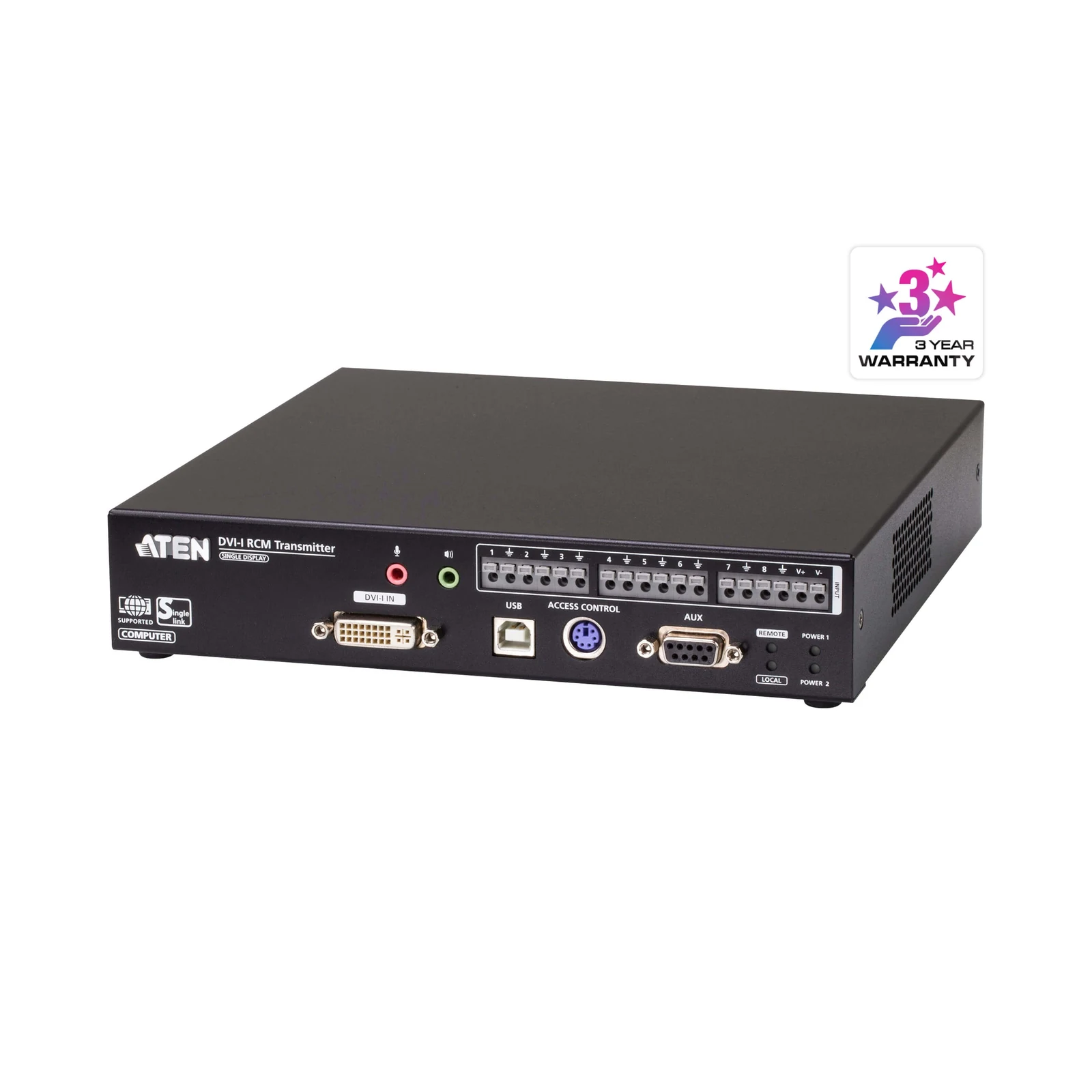ATEN RCMDVI00BT DVI-I Single Display KVM over IP Transmitter with Remote Access