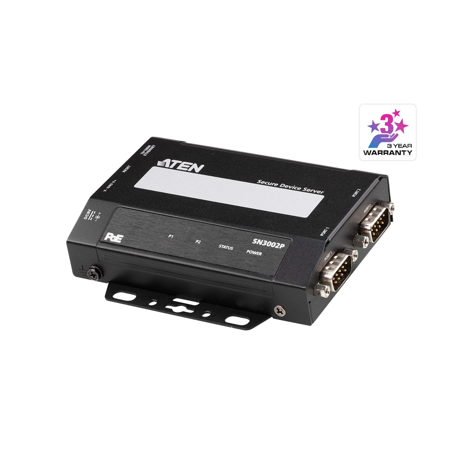 ATEN SN3002P 2-Port RS-232 Secure Serial Device Server with PoE