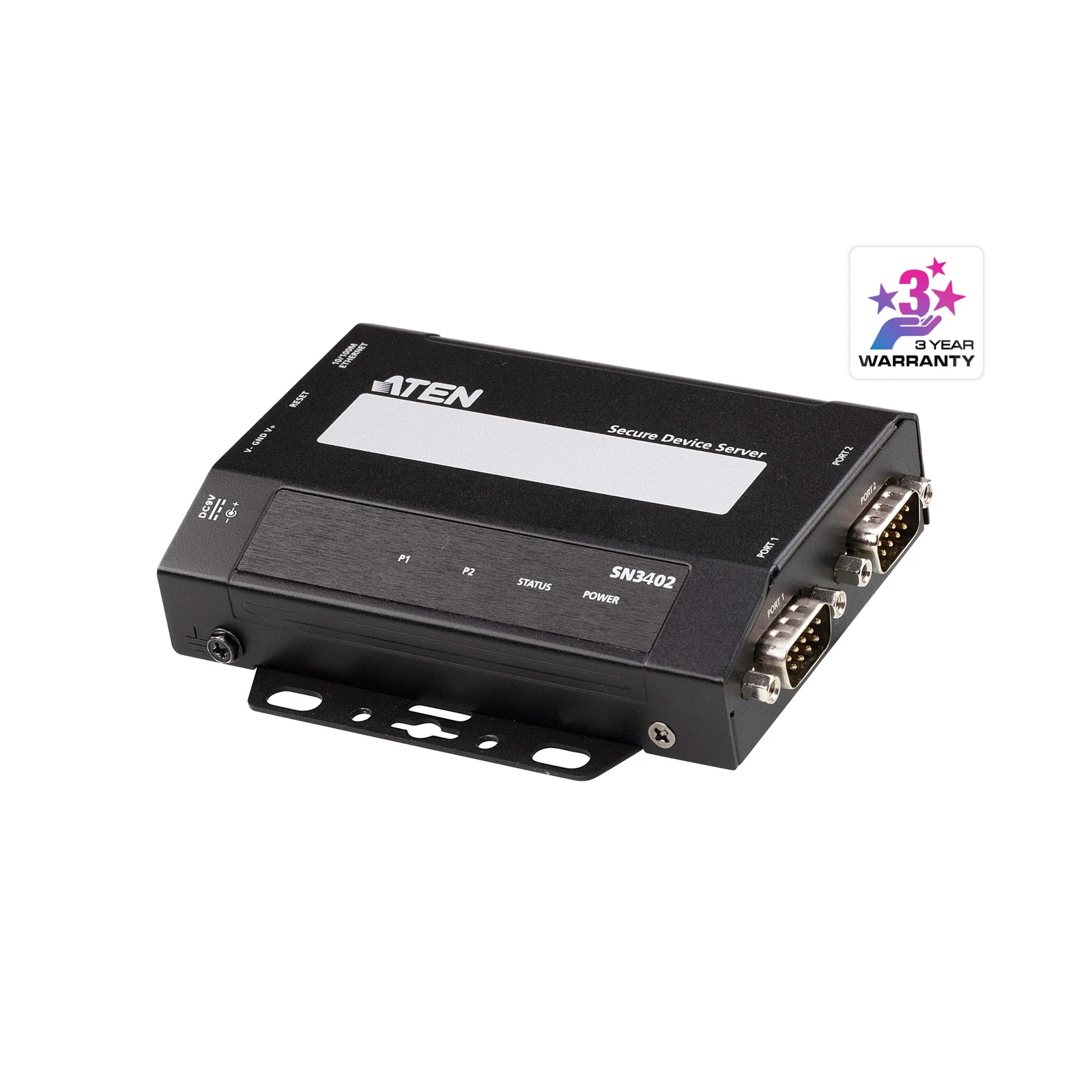 ATEN SN3402 2-Port RS-232/422/485 Secure Serial Device Server