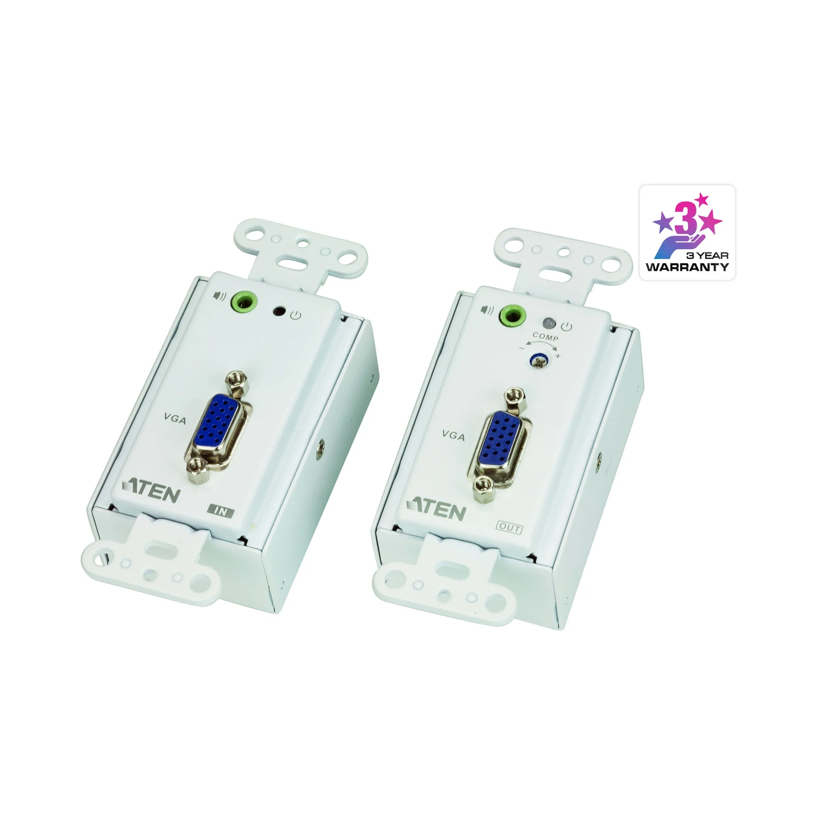 ATEN VE156 VGA/Audio Cat 5 Extender Wall Plate (US) (1280 x 1024@150m)