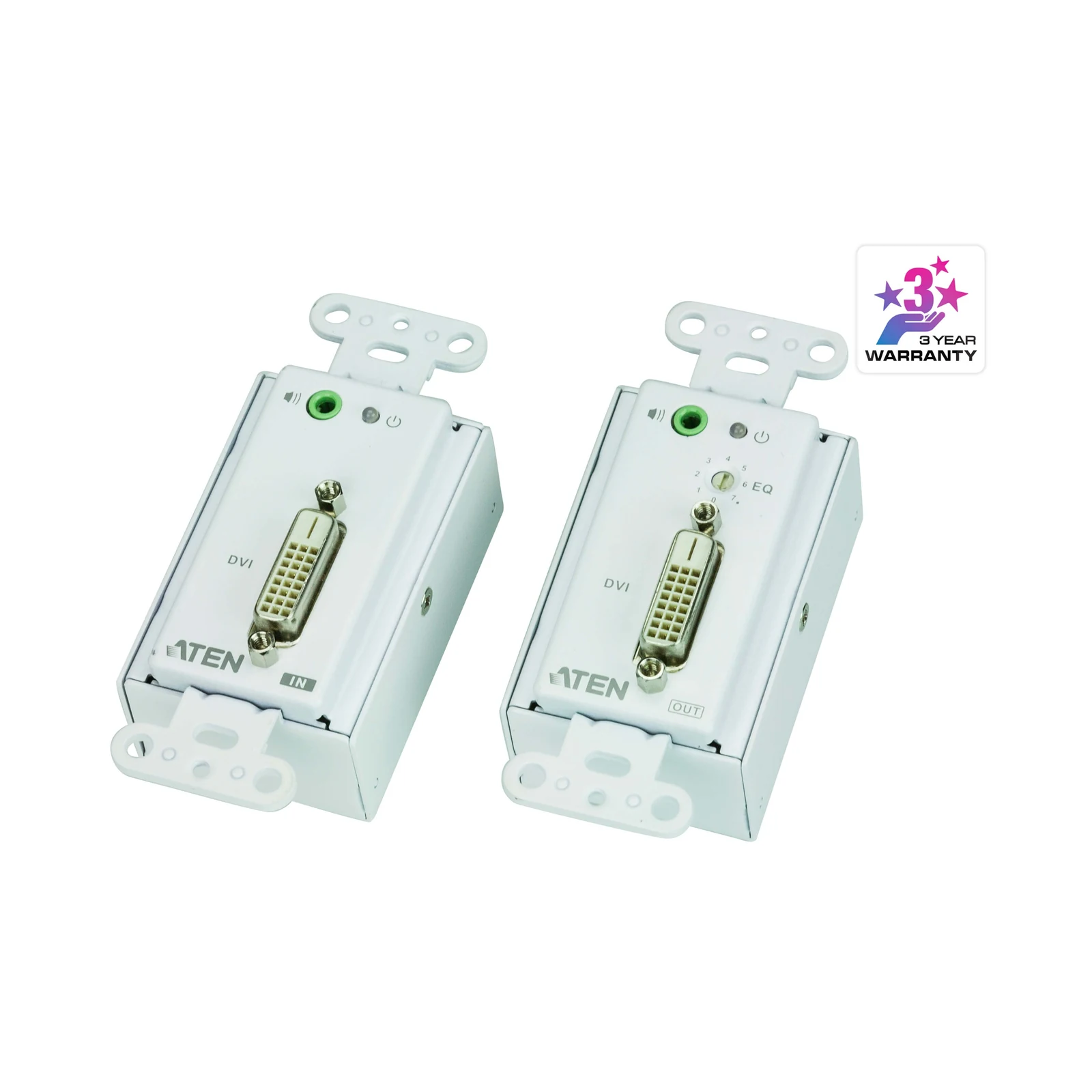 ATEN VE606 DVI/Audio Cat 5 Extender Wall Plate (US) (1920 x 1200@40m)