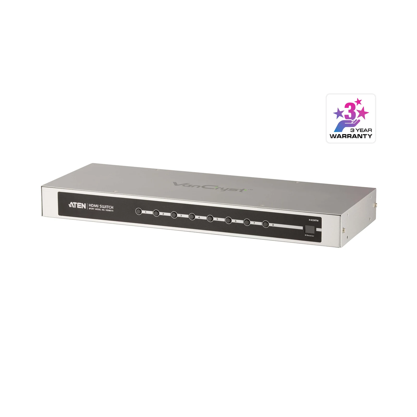 ATEN VS0801H 8-Port HDMI Video/Audio Switch with IR Remote and RS-232