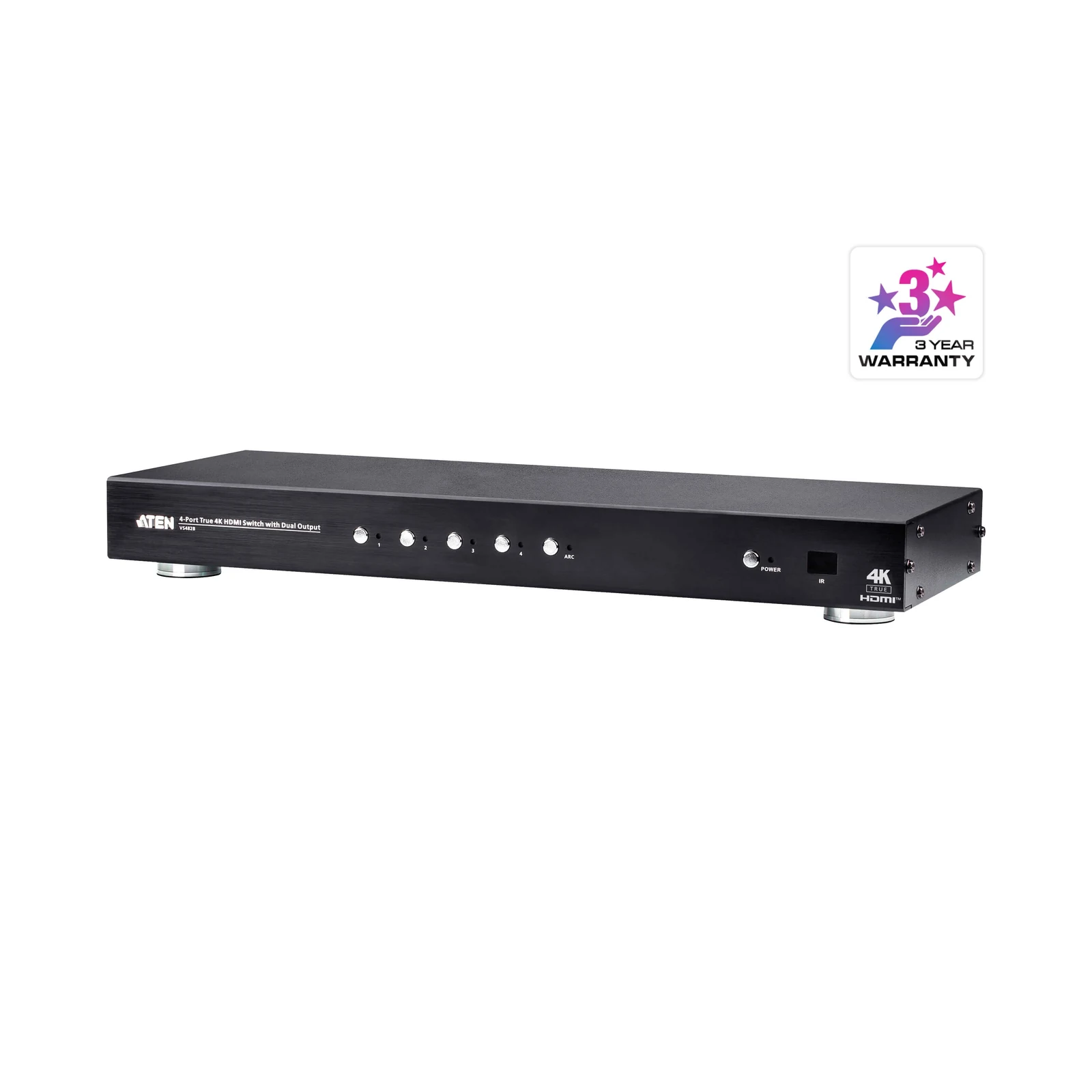 ATEN VS482B 4-Port True 4K HDMI Switch with Dual Output