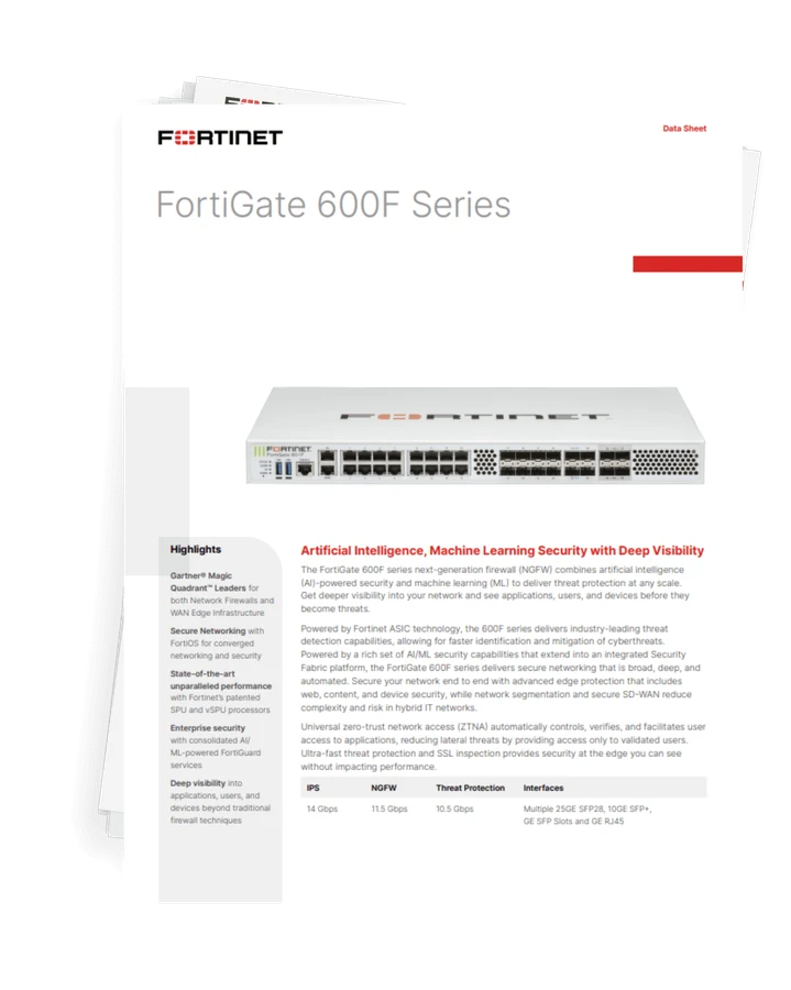 Fortinet FortiGate 600F Firewall
