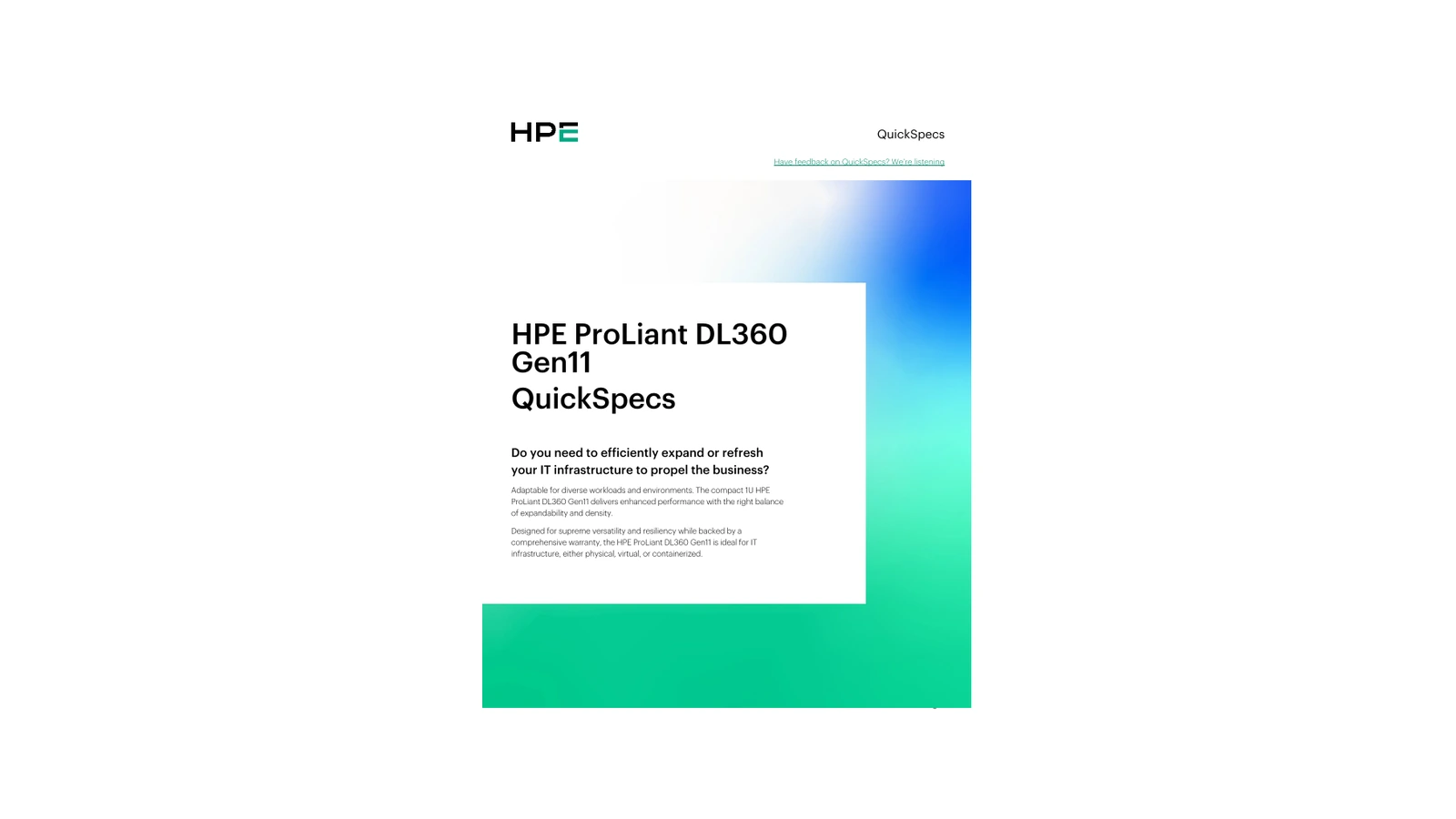 HPE ProLiant DL360 Gen11 Server
